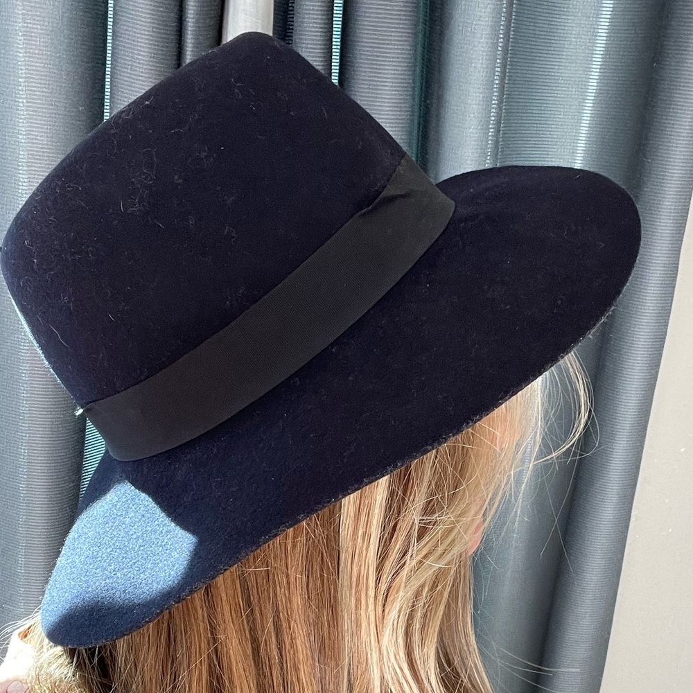 Navy blue wool hat